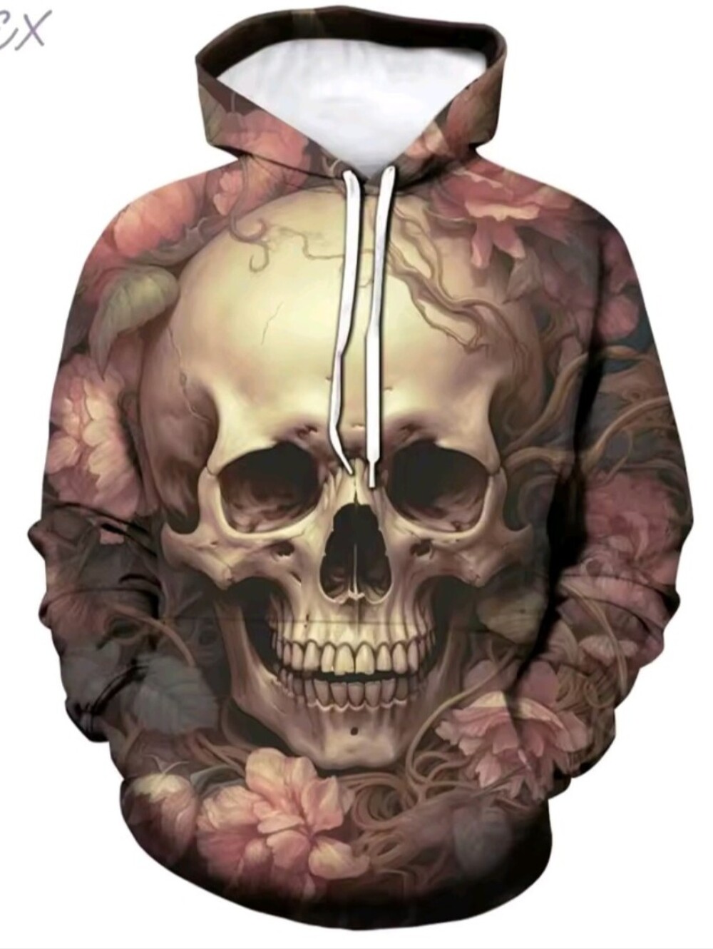 Men's Vintage Sweater 3D Skull Graphic Printed Casual Hoodie